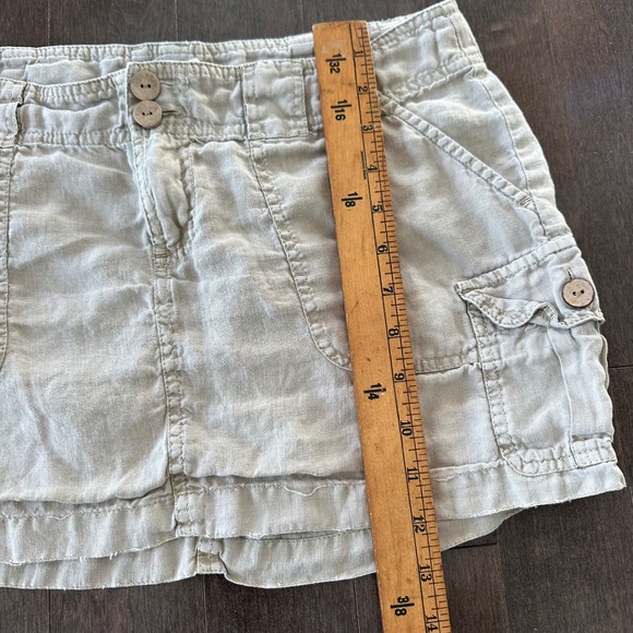 Vintage London Jean Y2K 90s Linen Cargo Mini Skirt Low Rise Grunge Tan 8 - Picture 4 of 6